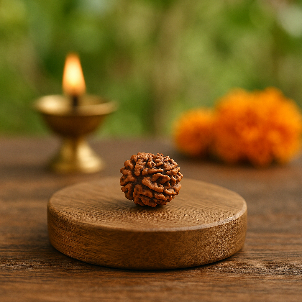 Certified Natural 5 Mukhi Rudraksha – Single Bead for Puja, Temple & Personal Use