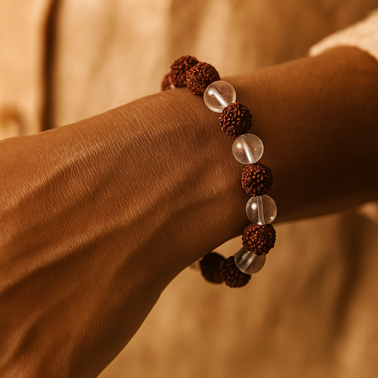 Divine Rudraksh & Sphatik Healing Bracelet – Spiritual Energy & Positivity