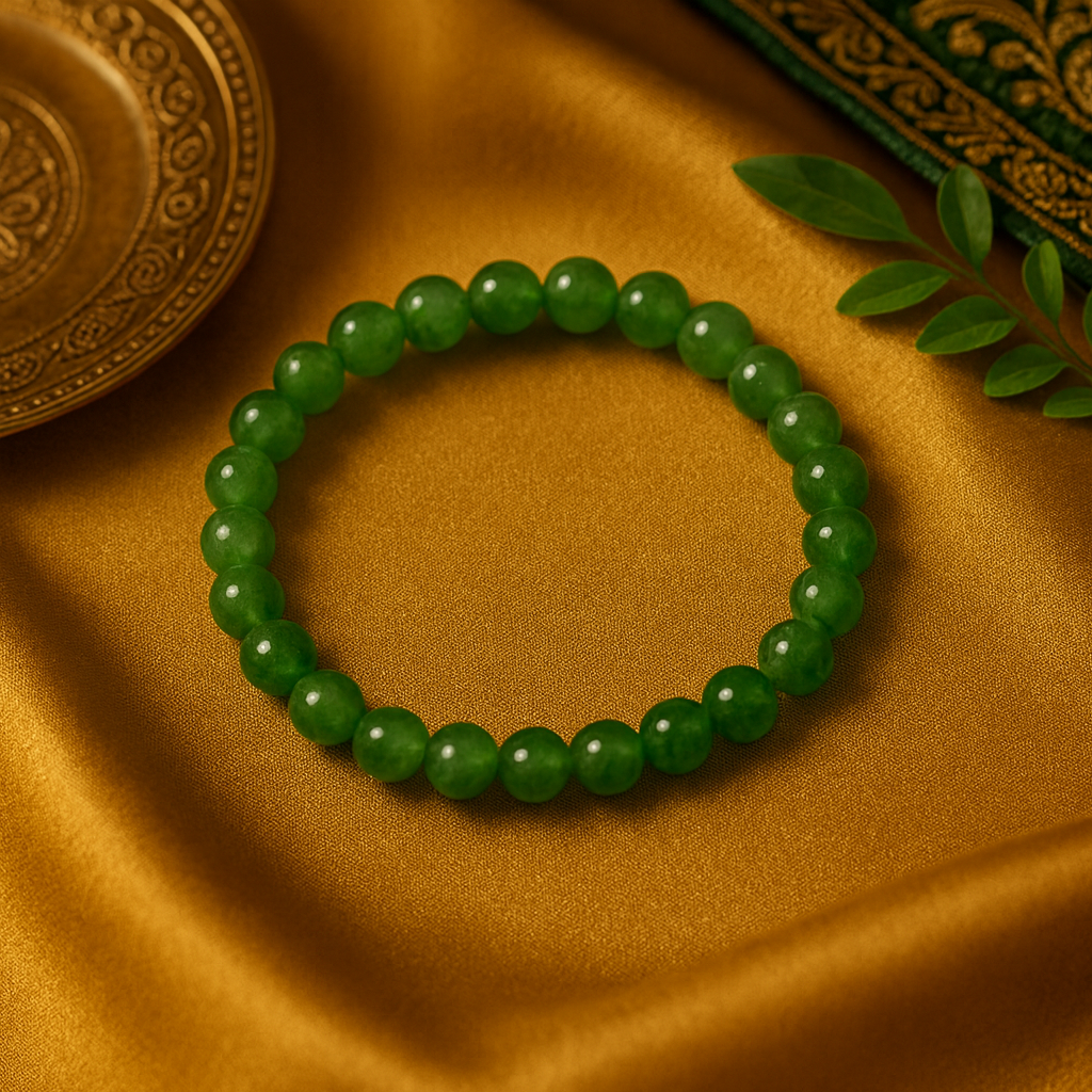 Green Strawberry Quartz Bracelet – Stone of Harmony & Positive Energy