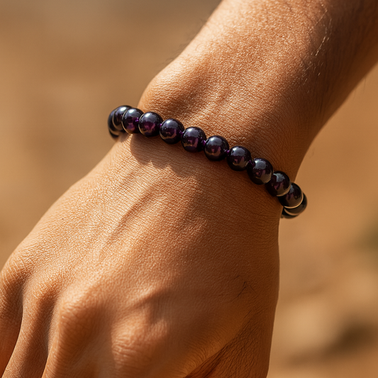 NAMAN Divine Amethyst Semi-Precious Stone Bracelet – Spiritual Calmness & Inner Strength
