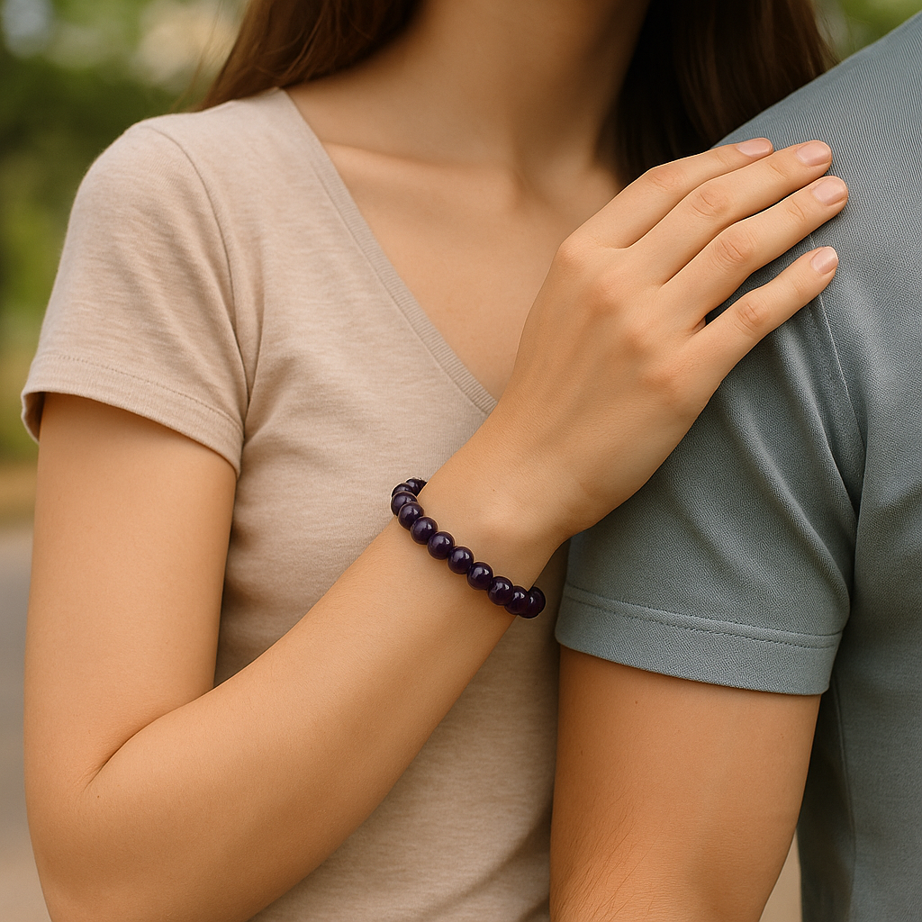 NAMAN Divine Amethyst Semi-Precious Stone Bracelet – Spiritual Calmness & Inner Strength