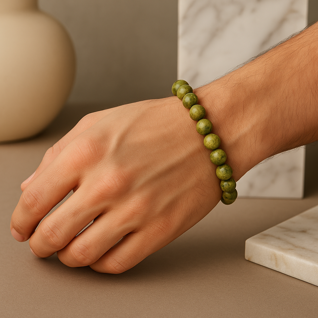 NAMAN Divine Serpentine Semi-Precious Stone Bracelet – Spiritual Energy & Protection
