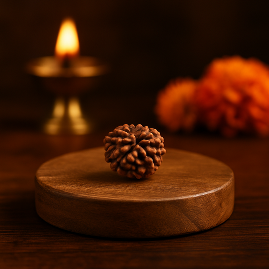 Certified Natural 3 Mukhi Rudraksha – Single Bead for Puja, Temple & Personal Use