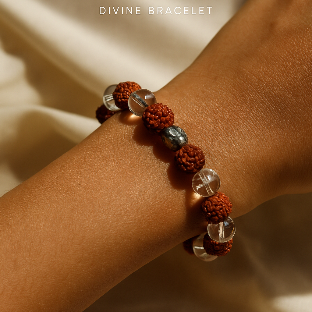 Divine Rudraksh & Sphatik Healing Bracelet – Spiritual Energy & Positivity