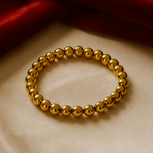 Gold Color Hematite Bracelet – Elegant & Protective Energy Stone