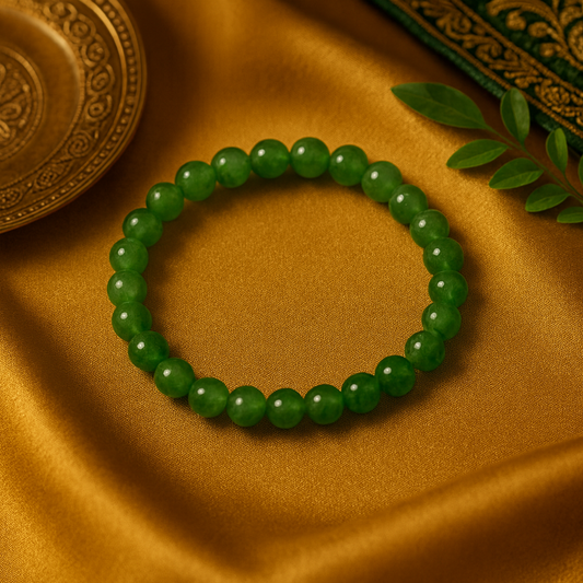 Green Strawberry Quartz Bracelet – Stone of Harmony & Positive Energy